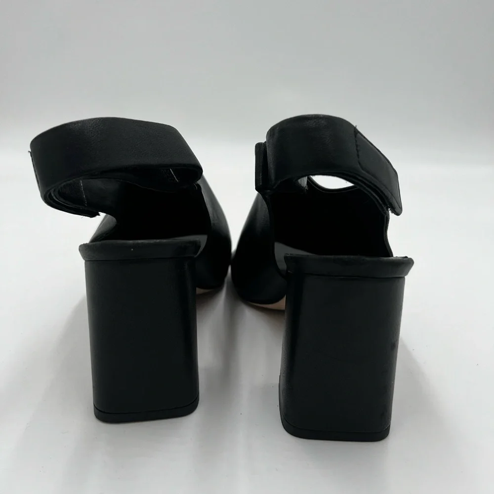 Women's Vince Niara Block Heel‎ Slingback Sandal In Black size 5.5M